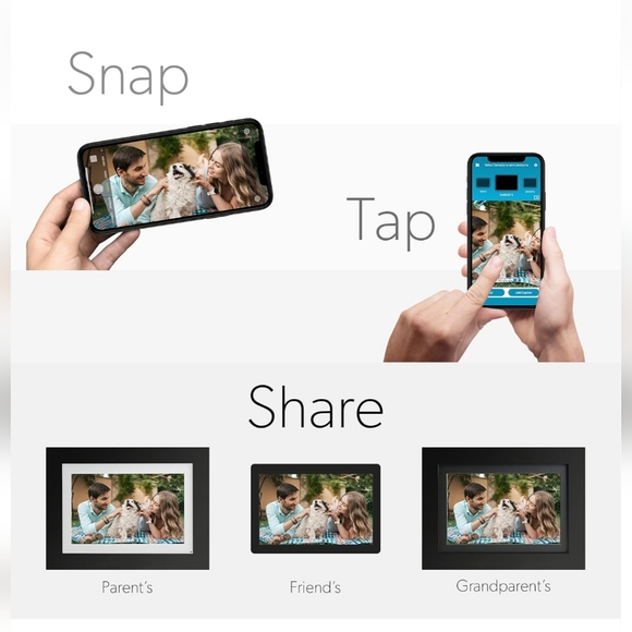 New Brookstone 8" Espresso WiFi Photo Frame - Picture 7 of 12